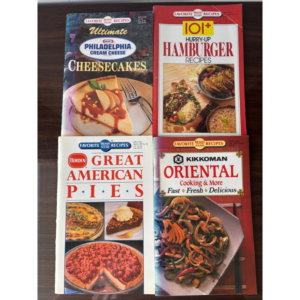 Vintage Favorite Brand Name Recipes 4 Booklet Lot Philadelphia Borden Kikkoman